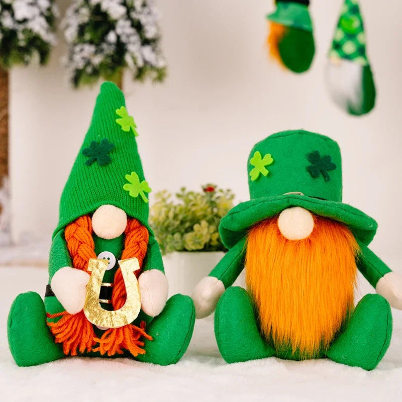 22 Styles St Patrick's Day Decorations Plush Gnome Green Faceless Doll Irish Day Party Decor Saint Patrick Ornaments Irish Gifts