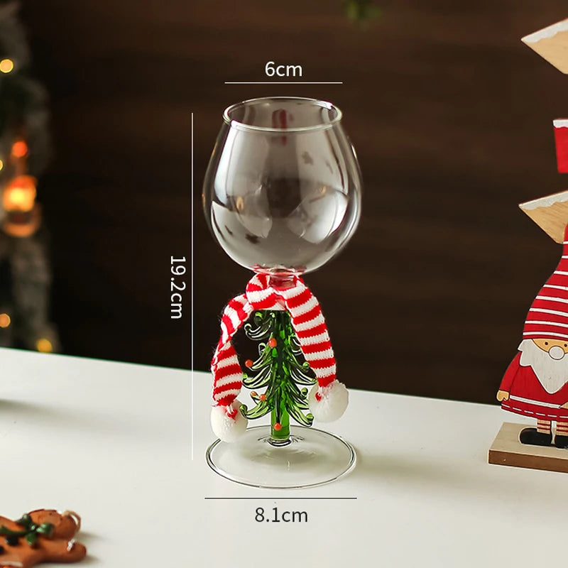 Christmas Tree Wine Glass Goblet Christmas Cocktail Glasses