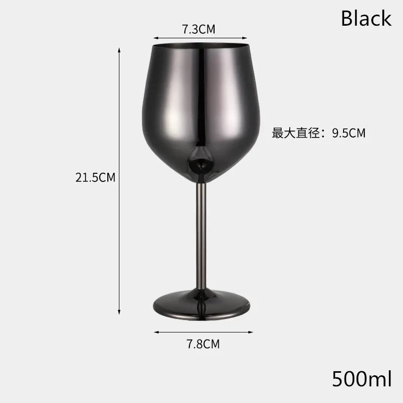 Stainless Steel Wine Glass Cocktail Goblet Red Wine Martini