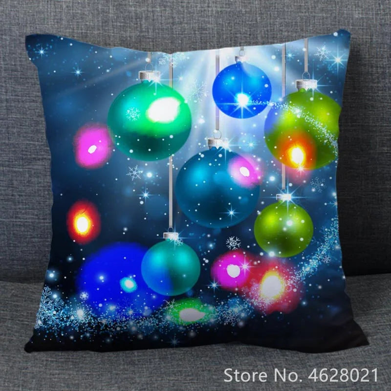 1pc Christmas Cushion Cover 40x40cm Led Light Christmas Decorations