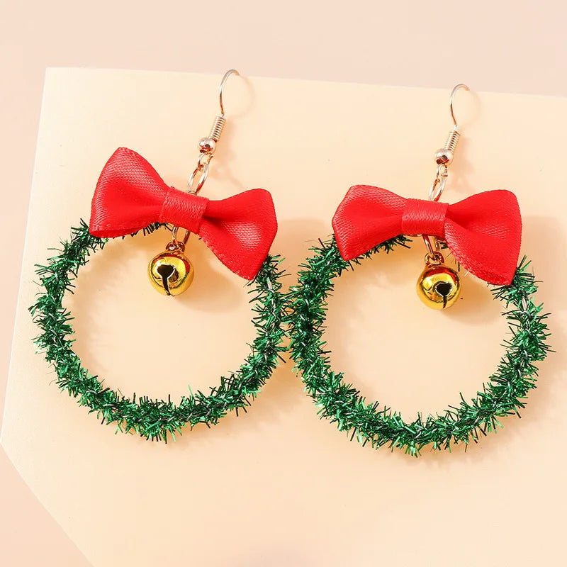 Hot Sale Merry Christmas Earrings Santa Claus Deer Tree Star Bells Snowman Earrings for Women Girls Happy New Year Jewelry Gifts