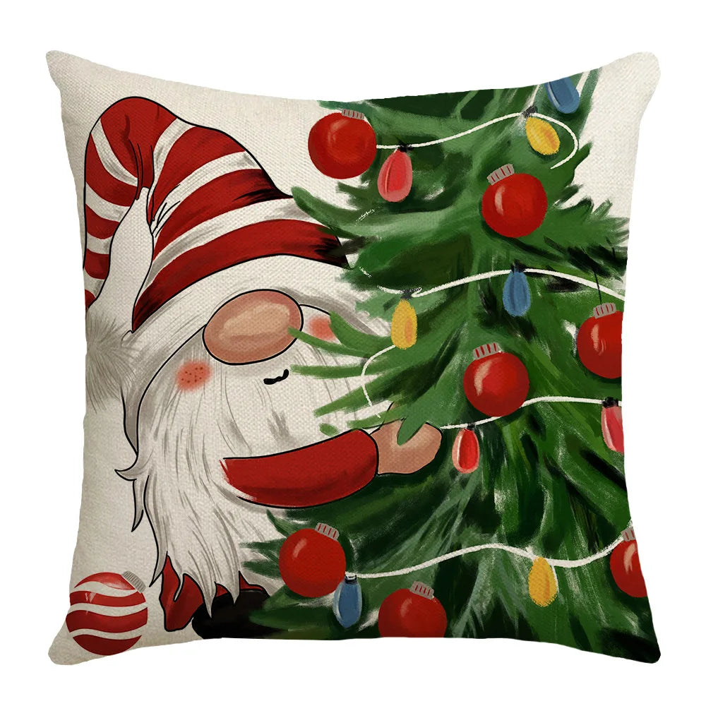 christmas decoration linen pattern bear cookie pictures sofa cushion