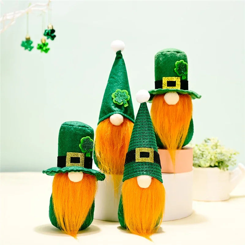 22 Styles St Patrick's Day Decorations Plush Gnome Green Faceless Doll Irish Day Party Decor Saint Patrick Ornaments Irish Gifts