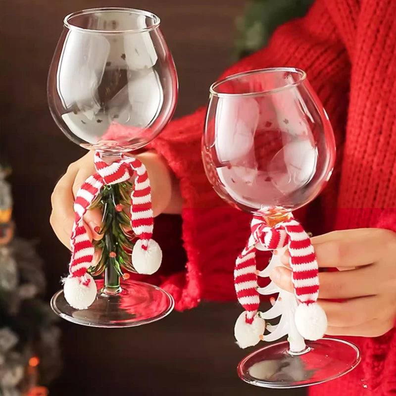 Christmas Tree Wine Glass Goblet Christmas Cocktail Glasses