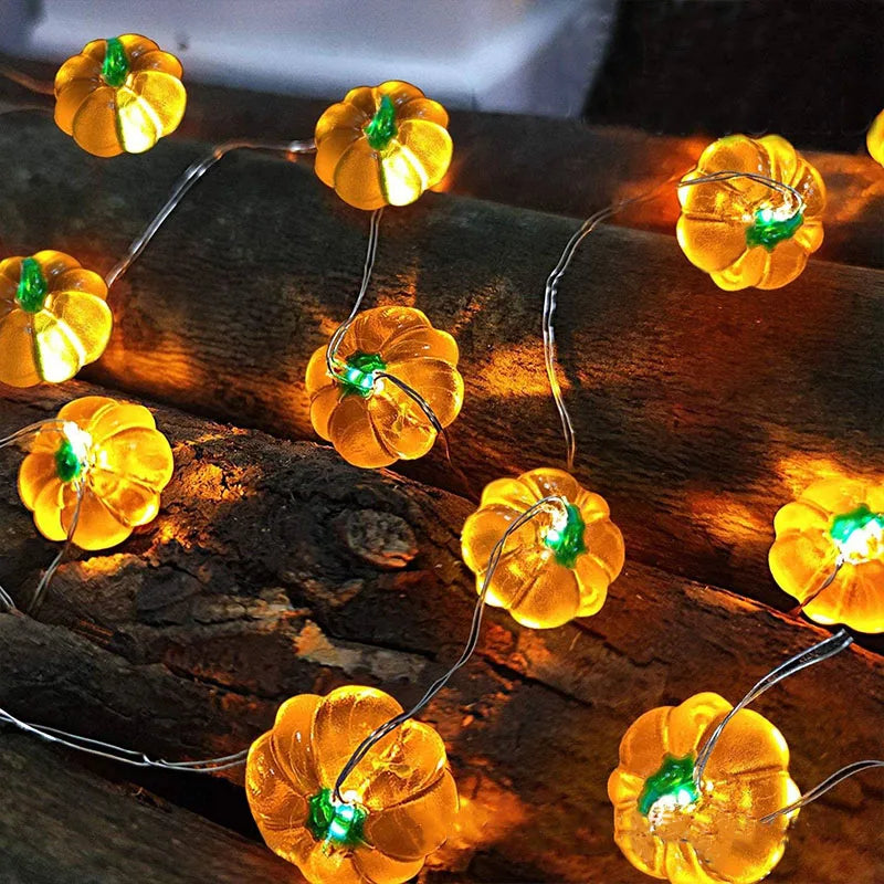 Halloween Decoration 10Led Pumpkin Bat Spider Light String Glowing Ghost Festival Lamp String Happy 2023 Halloween Party Decor