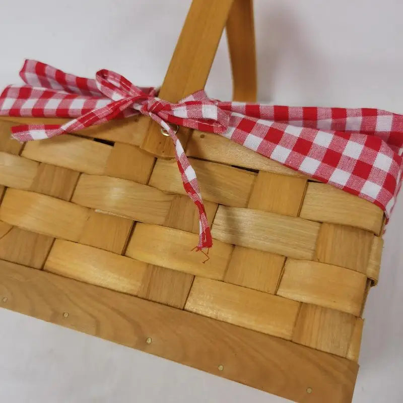 Wicker Picnic Basket With Handle Gift Packing Basket Wicker Hamper And Storage Basket For Christmas Sturdy Woven Body For Picnic