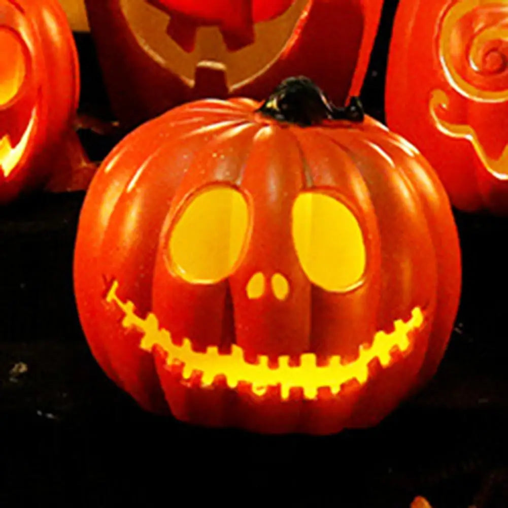 Pumpkin Lantern Plastic Halloween LED Pumpkin Lamp Flashing Ghost Festival Park Indoor Garden Decorat