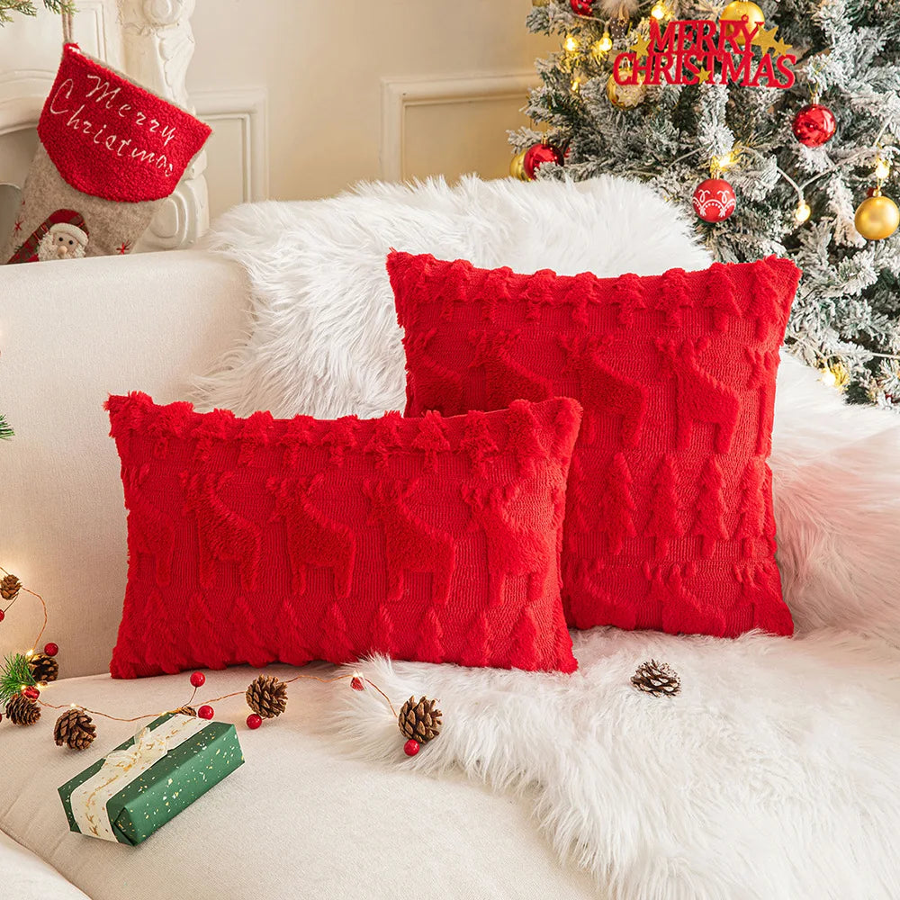 christmas decorative pillow cover 45x45cm plush cushion cover