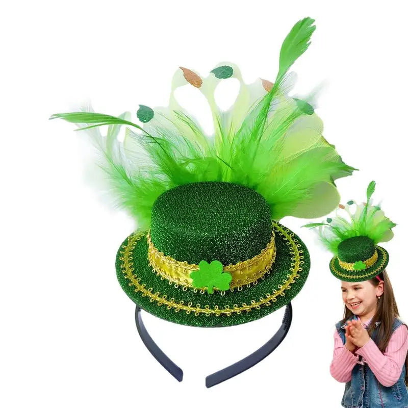 St. Patrick Day Party Hair Hoops Decoration Creative Feather Headband Shamrock Headwear Accessories Photo Props Party Supplies