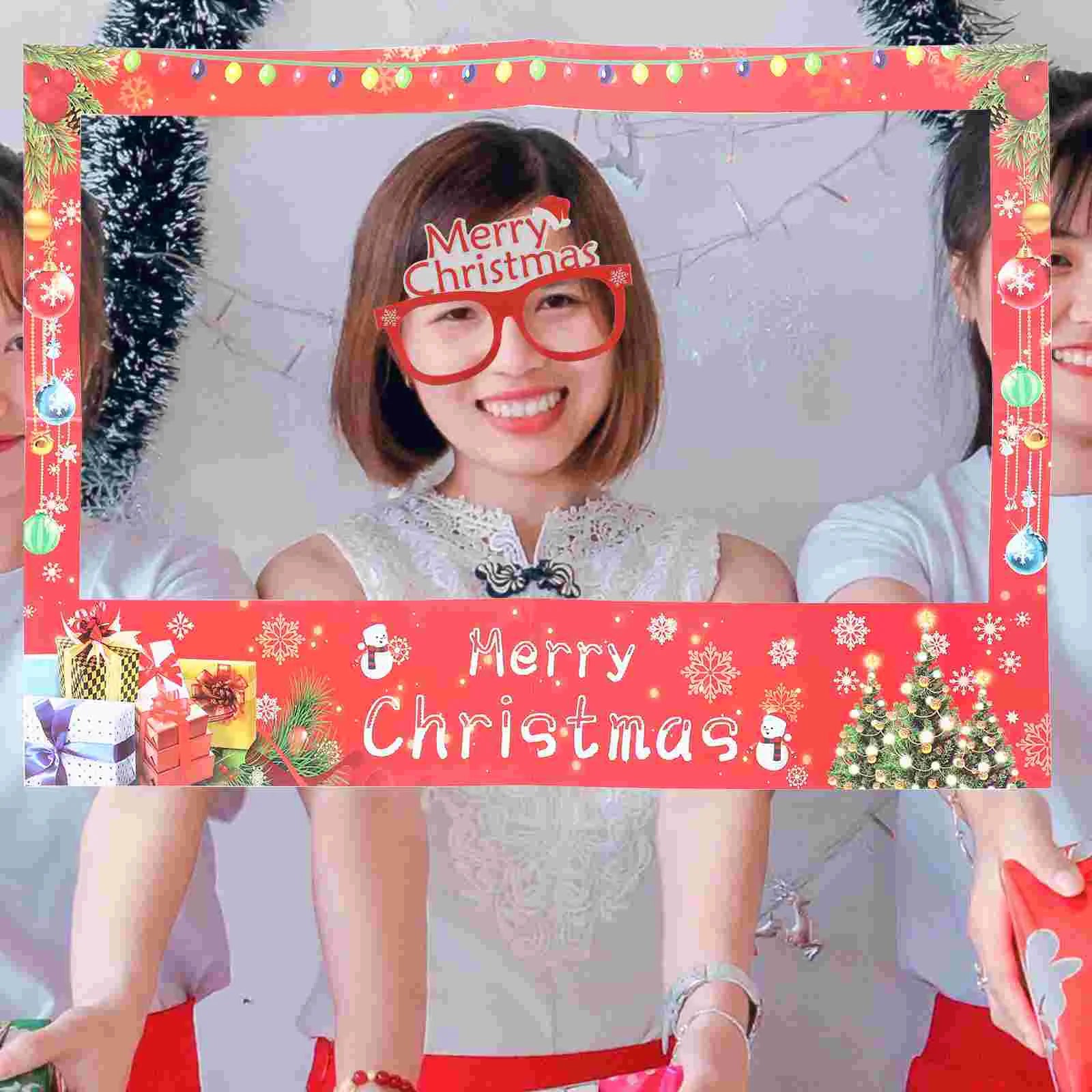 Christmas Glasses Photo Prop Frame: 10pcs Merry Christmas Party Sunglasses Elk Santa Decoration Costume Eyeglasses for