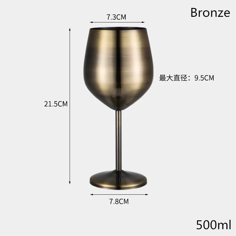 Stainless Steel Wine Glass Cocktail Goblet Red Wine Martini