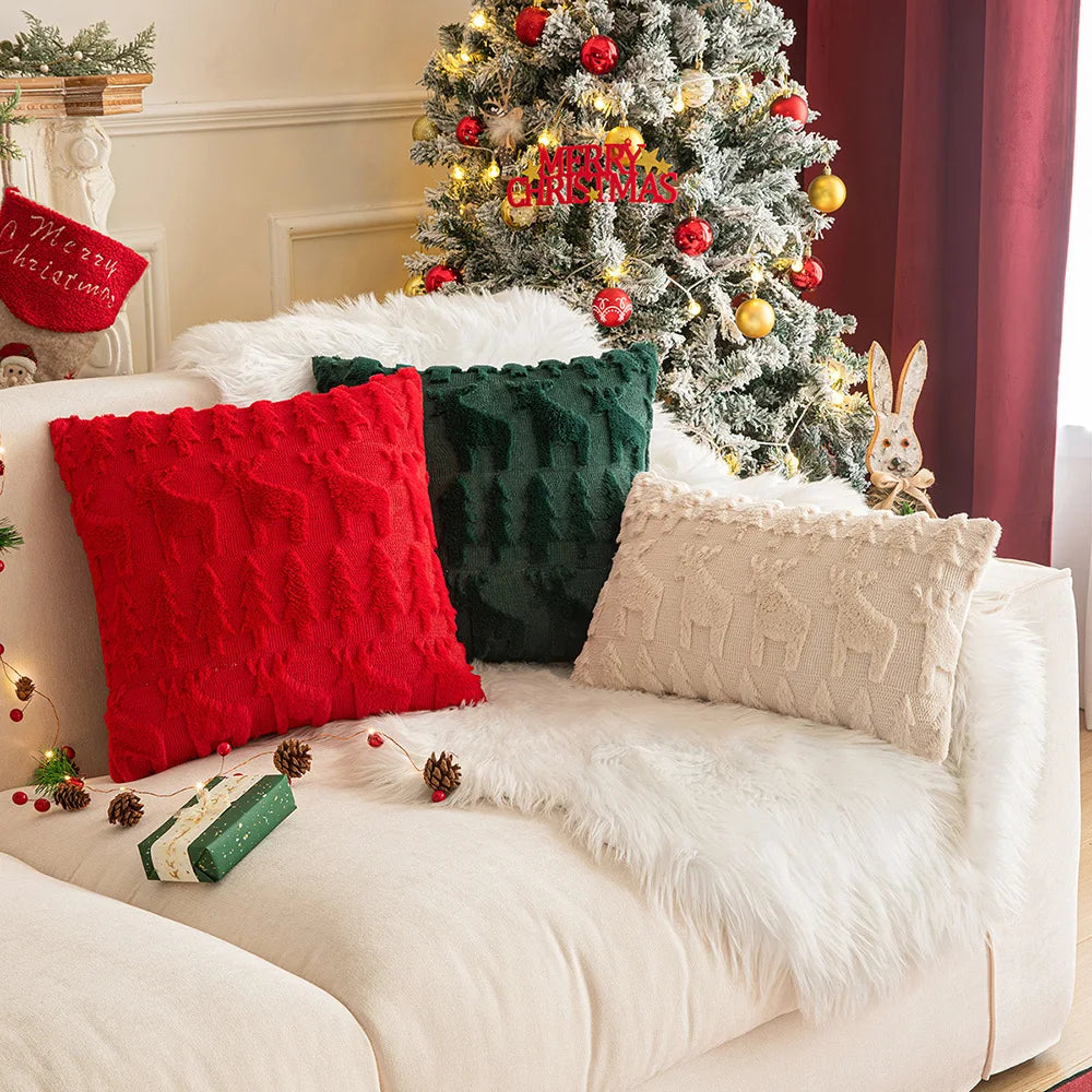 christmas decorative pillow cover 45x45cm plush cushion cover