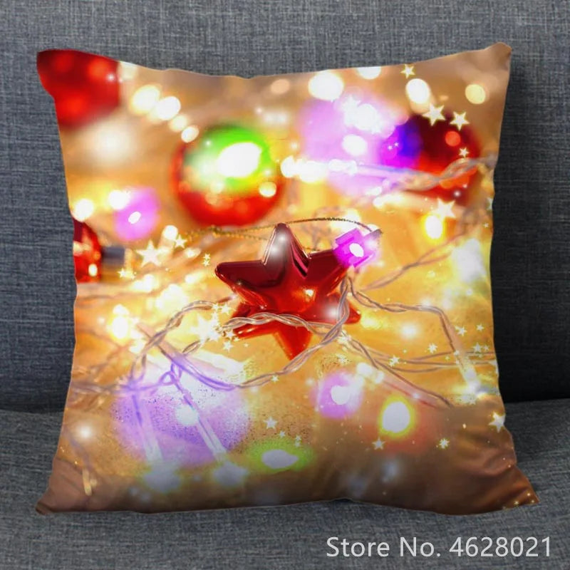 1pc Christmas Cushion Cover 40x40cm Led Light Christmas Decorations