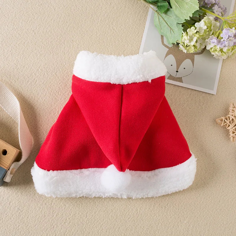 Funny Cat Christmas Cat Costume Dog Cloak With Hat Pet Accessories Warm Adjustable Deer Santa Claus Pet Cat Costume Cat Cosplay