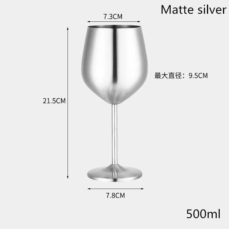 Stainless Steel Wine Glass Cocktail Goblet Red Wine Martini