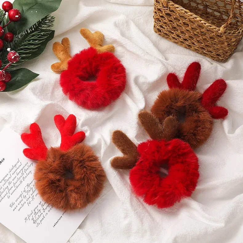 New Christmas Antler Hair Clips Deer Ear Hairpins Christmas Party Headbands Festival Pine Cones Hair Ball Hair Accessories