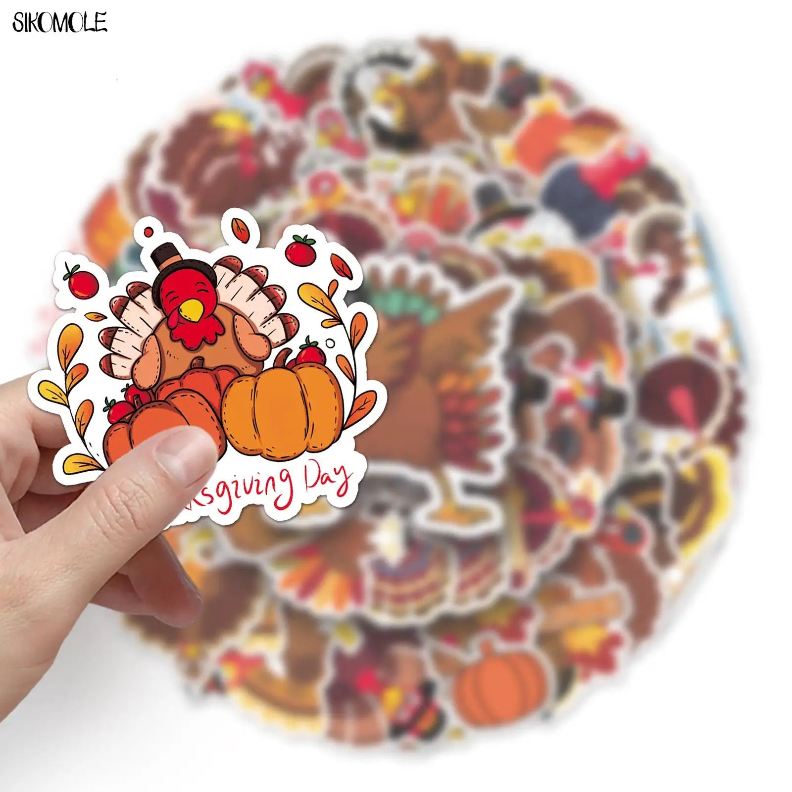 10/30/50pcs Thanksgiving Turkey Graffiti Stickers Animals DIY Gift Toys Laptop Suitcase Skateboard Guitar Decals Cartoon Sticker