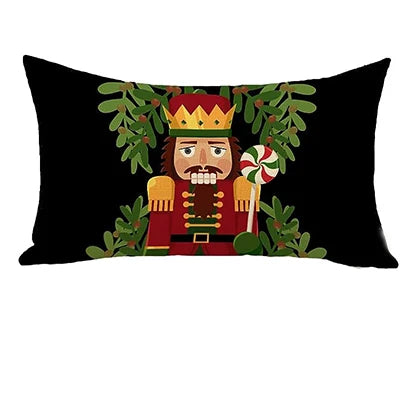 merry christmas nutcracker lumbar decoration pillow cover cartoon home