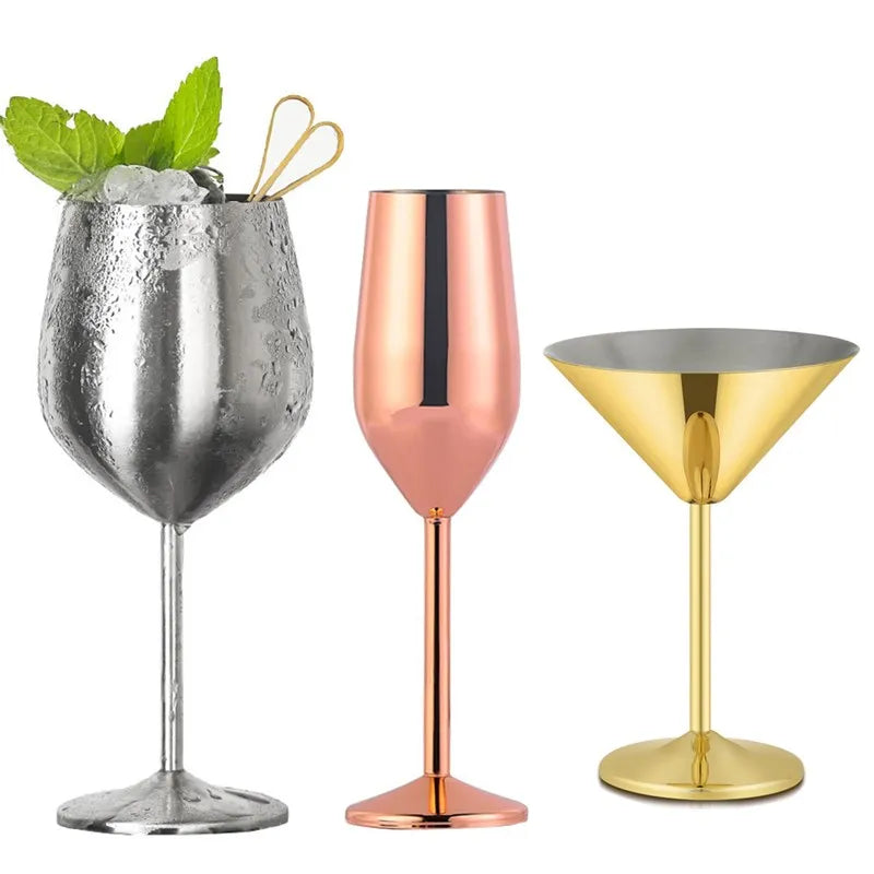 Stainless Steel Wine Glass Cocktail Goblet Red Wine Martini