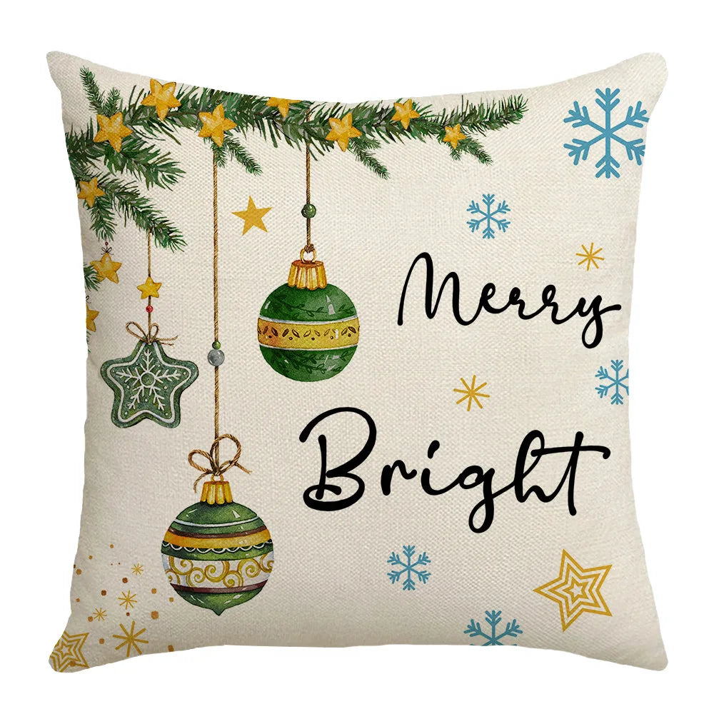 christmas decoration linen pattern bear cookie pictures sofa cushion