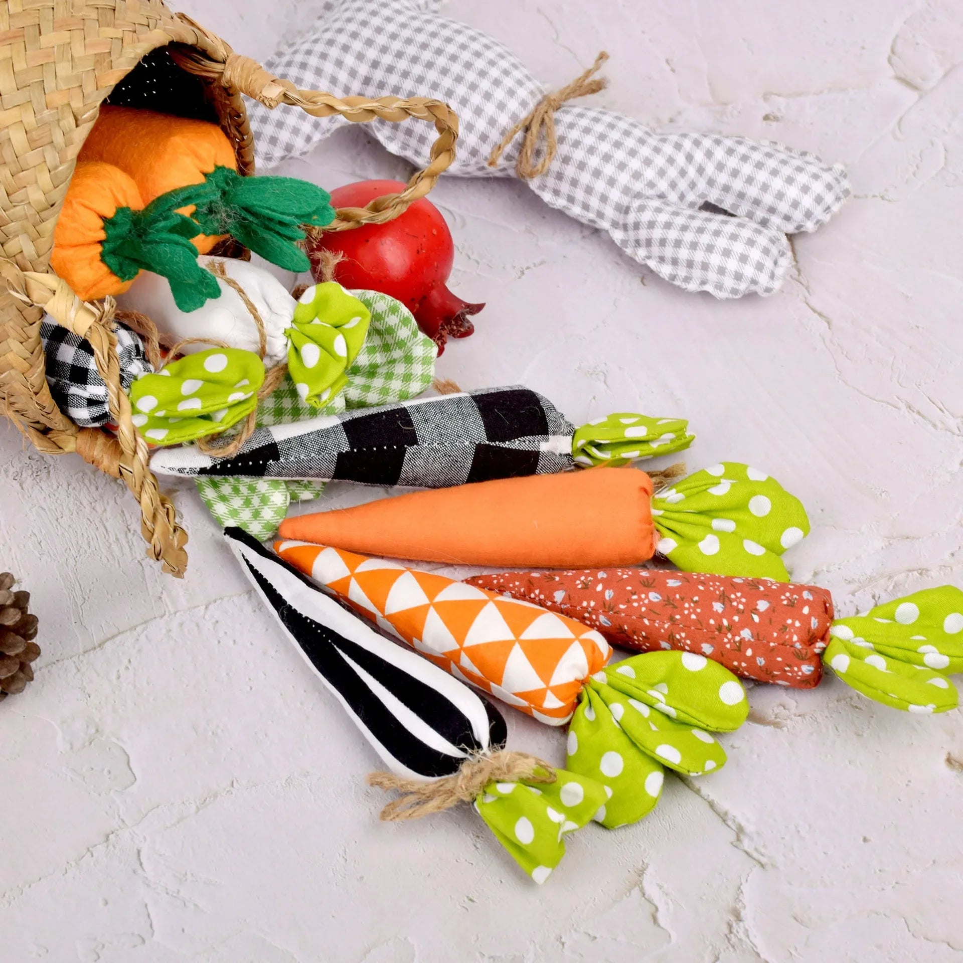 2024 Easter Day Simulated Carrots Bunny Fabric Art Carrot Creative Carrots Photo Props Happy Easter Party Decor For Home