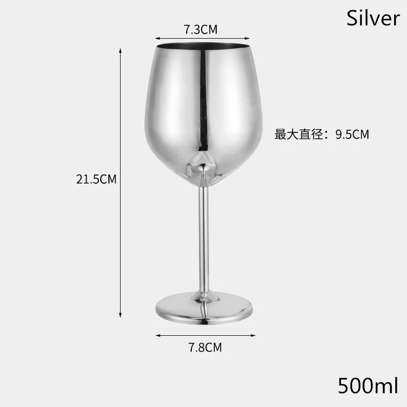 Stainless Steel Wine Glass Cocktail Goblet Red Wine Martini