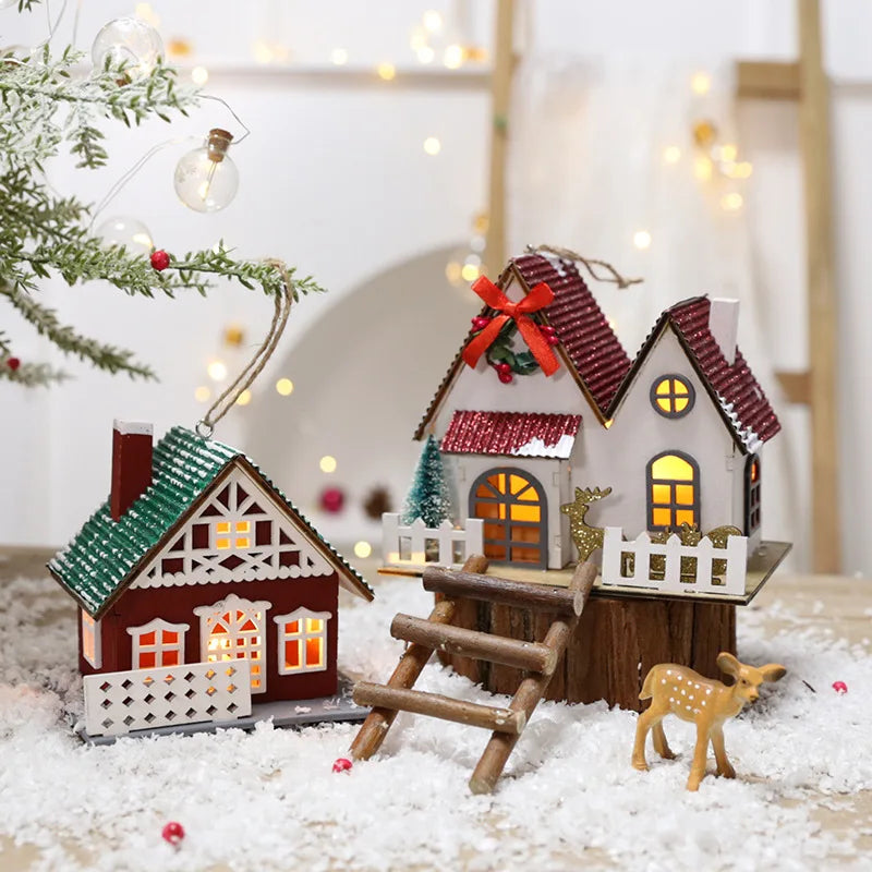 christmas led light wooden house luminous luxury bungalow christmas de