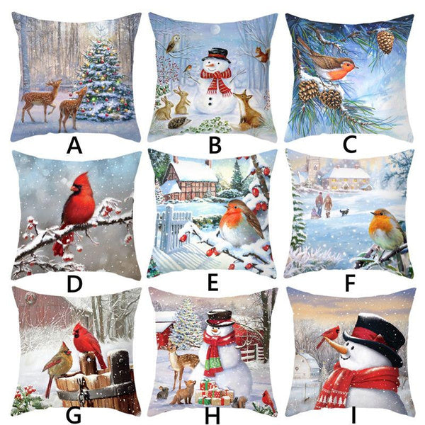 christmas throw pillow covers xmas cushion cover case snowman christma