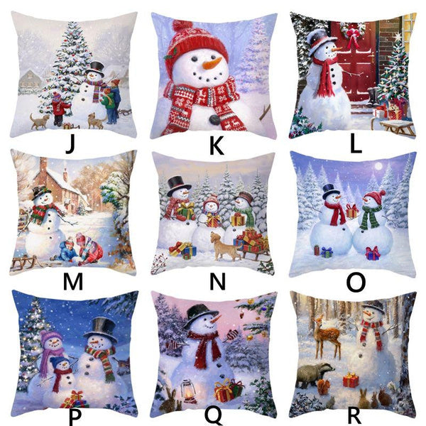 christmas throw pillow covers xmas cushion cover case snowman christma