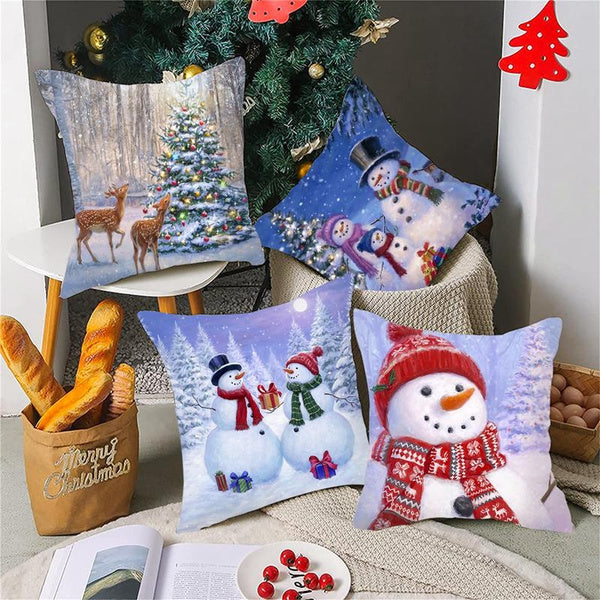 christmas throw pillow covers xmas cushion cover case snowman christma