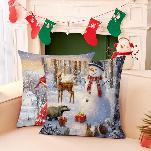 christmas throw pillow covers xmas cushion cover case snowman christma