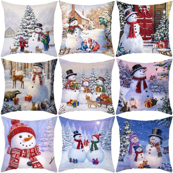 christmas throw pillow covers xmas cushion cover case snowman christma